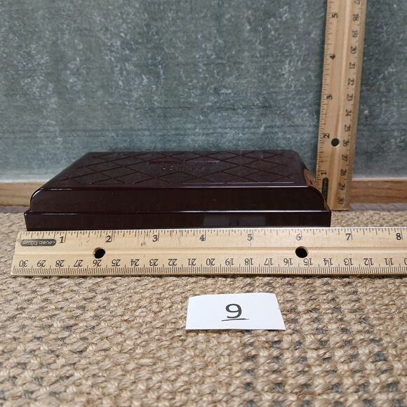 Vtg Tower Poker Chips / Roulette Chips w/Maroon Diamond Lid Storage Box [Set #9] - Picture 9 of 10